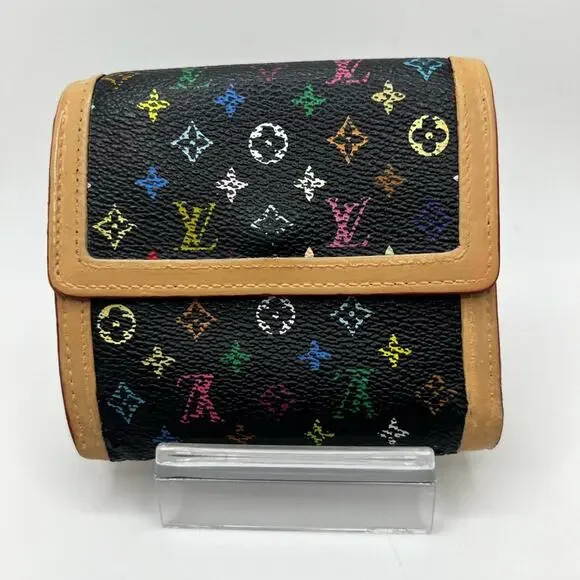 GUC Louis Vuitton Murakami Noir Trifold Wallet